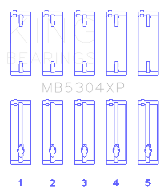 King Mazda B6/B6-T/ZM/B3/B5 Main Bearing Set - Size STDX