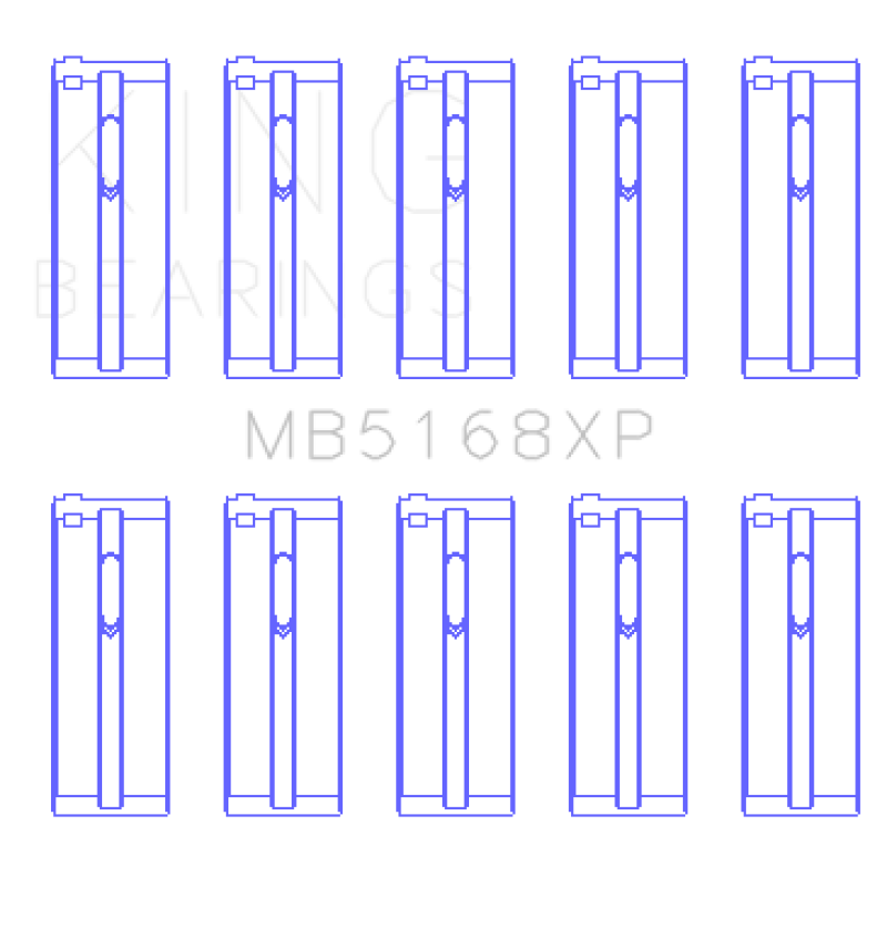 King Honda H22 50mm Journal Crankshaft Main Bearing Set - Size STDX