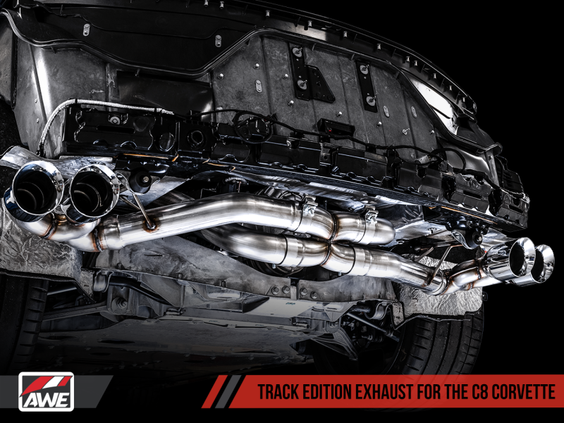AWE Tuning 2020 Chevrolet Corvette (C8) Track Edition Exhaust - Quad Diamond Black Tips