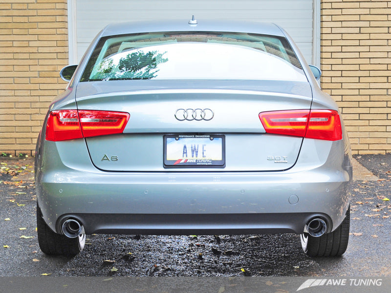 AWE Tuning Audi C7 A6 3.0T Touring Edition Exhaust - Dual Outlet Chrome Silver Tips