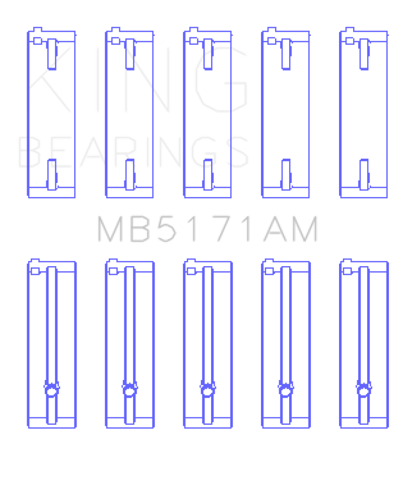 King Mazda FS-DE L4/FP L4/FS L4  DOHC 16 Valve Main Bearing Set - Size STD