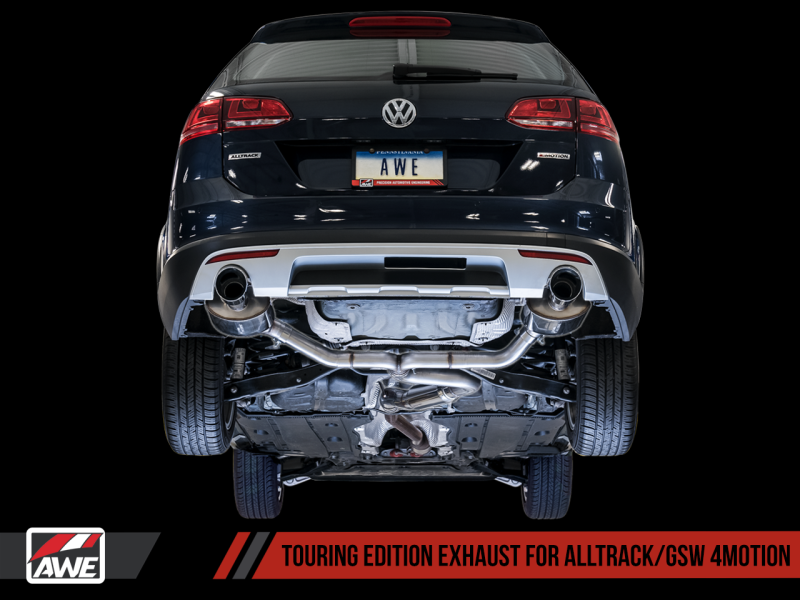 AWE Tuning VW MK7 Golf Alltrack/Sportwagen 4Motion Touring Edition Exhaust - Diamond Black Tips